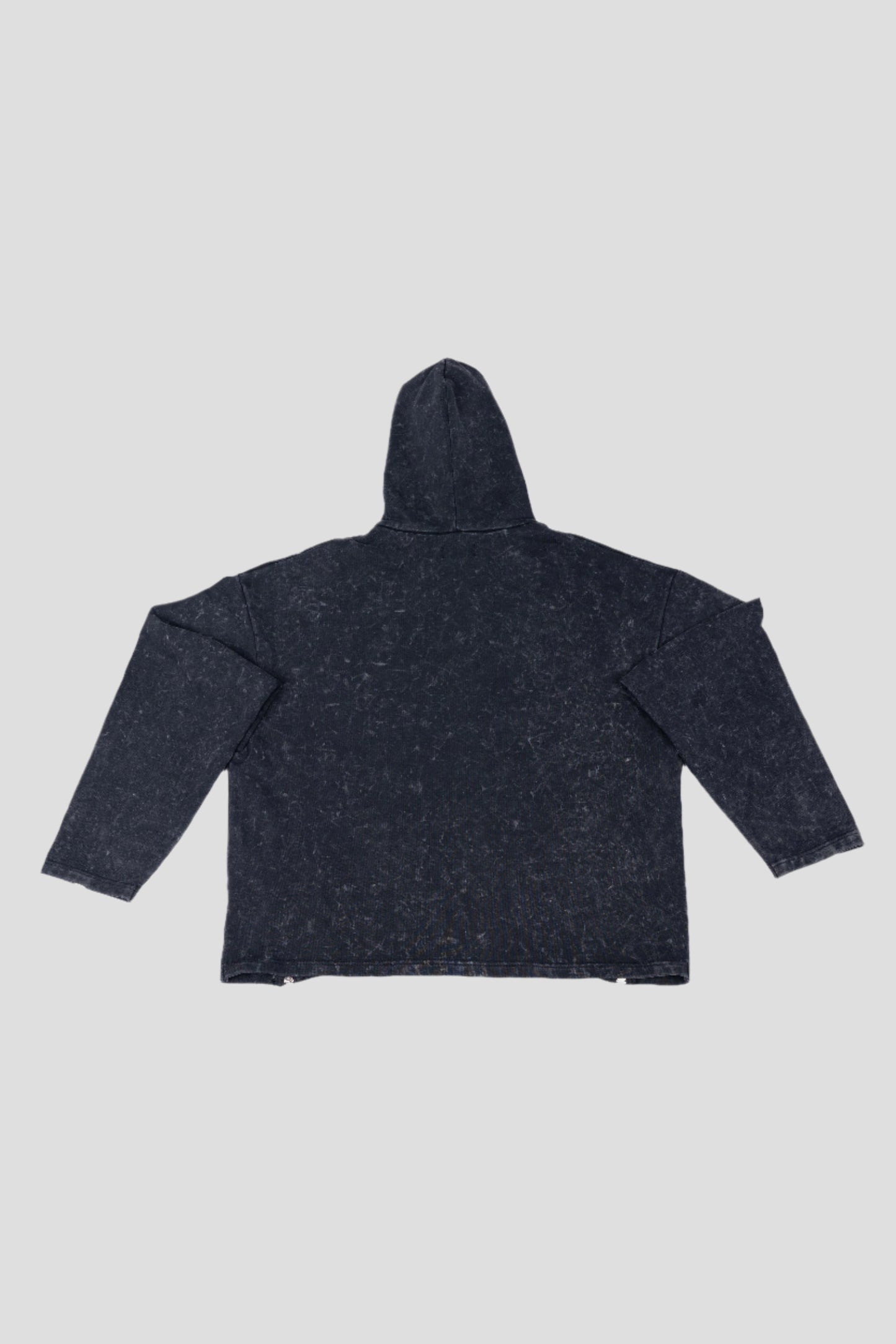 UNLOCKED FULL ZIP UP WASHED BLACK PULLOVER